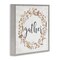 Rustic Gather Script Delicate Floral Botanicals Wreath Framed Giclee Art